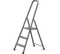 DRABEST | échelle en acier, échelle domestique, échelle à 3 marches, escabeau pliant, en acier, universel, jusqu'à 125 kg