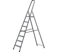 DRABEST | échelle en acier, échelle domestique, échelle à 7 marches, escabeau pliant, en acier, universel, jusqu'à 125 kg