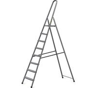 DRABEST | échelle en acier, échelle domestique, échelle à 8 marches, escabeau pliant, en acier, universel, jusqu'à 125 kg