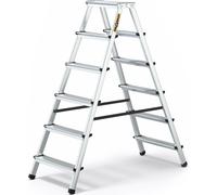 Drabest | Échelle en aluminium pour usage domestique - 2x6 marches - Pliable des deux côtés - Marches antidérapantes - Capacité de charge 125 kg - Hauteur 1,33 m