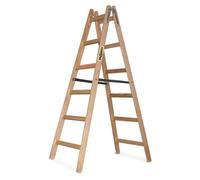 Drabest | Échelle en bois - 6 marches - 150 kg - Stable et résistante - Idéale pour la maison