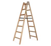 Drabest | Échelle en bois 7 échelons 150 kg - Conception stable - Idéale pour la maison et le travail