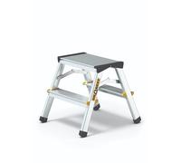 Drabest Échelle Ménagère Double en Aluminium 2x2 Marches 150 KG - Échelle à Marches en Aluminium, Multifonctions, Marches Pliante - 39 x 41 x 20 cm