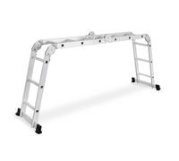 DRABEST | Échelle multifonction en aluminium 4×3, échelle pliante 3-en-1 – échelle droite, escabeau et plateforme de travail – pieds antidérapants