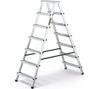 Drabest | Échelle pliante - 7 degrés, capacité de charge 125 kg - Échelle double face, échelle en aluminium, pieds antidérapants, marchepied, échelle