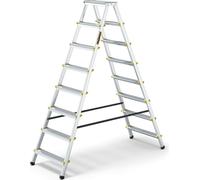 Drabest | Échelle pliante - 8 marches, capacité de charge 150 kg - échelle double face, échelle en aluminium, pieds antidérapants, barreaux d'échelle