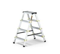 Drabest | Échelle pliante escabeau escabeau pliable - 4 marches, capacité de charge 150 kg - Aluminium, pieds antidérapants, échelle en aluminium