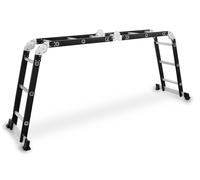 DRABEST | Échelle polyvalente 4x3, acier/aluminium, échelle pliante à 3 plans, hauteur de travail 2,97–4,19 m, stabilisateurs antidérapants