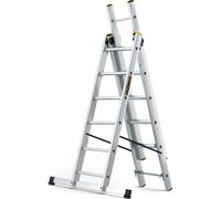Drabest | Échelle Pro 3 Éléments 3x6 - Aluminium - Charge Max 150 kg - Antidérapante et Stable