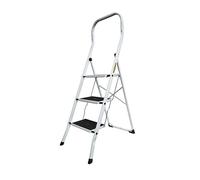 DRABEST Échelle Pro en Acier - pour Le Bureau, la Restauration, Durable et Antidérapante - Polyvalente et Durable - Capacité de Charge jusqu'à 150 kg - 3 Marches - 0,47 x 1,4 x 0,77 m