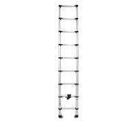DRABEST | Échelle télescopique en aluminium 3,7 m, 9 marches, pliable, légère 6,5 kg, patins antidérapants, capacité de charge 125 kg