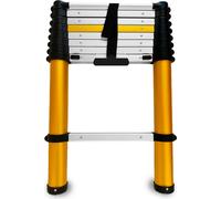 DRABEST | Echelle télescopique MAX 9 marches, aluminium, échelle extensible jusqu'à 3,37 m de hauteur de travail, capacité de charge de 150 kg, pieds antidérapants