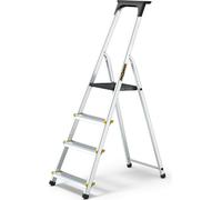 Drabest | échelons 4 échelons (150 kg) échelle ménagère + tablette, longueur de travail 2,75 m