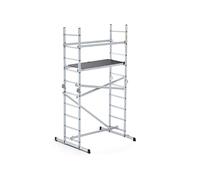 DRABEST IKAR Échafaudage Mobile en Aluminium - Construction Robuste - Montage Facile - en 13 - Solide et Durable - Utilisation Polyvalente - Capacité de Charge de 150 kg - 1.5 x 3 x 1.1 m