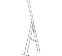 Drabest | Ladder - échelle 3x16 marches, échelle pliante - capacité de charge 150 kg - échelle en aluminium, échelle d'escalier, pieds antidérapants