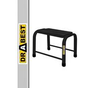 Drabest - Marchepied en Acier Noir - Pieds Antidérapants, Plateforme Large et Confortable - Charge Maximale 150 kg - Escabeau, Marche d’Appoint, Tabouret - 1 Marche