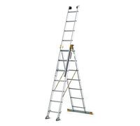 DRABEST - Max Échelle Pliante Professionnelle en Aluminium - 3 x 7 marches - 4,41 m - Industriel - jusqu'à 150 kg - pour Le bâtiment - Polyvalent - Extensible - Ajustable - Échelle d'escalier