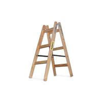 DRABEST Pro Escabeau en Bois - 3 marches - Escabeau léger - Échelle Pliable pour la Maison - Pin Imprégné, Renforts Zinc - Capacité 150 Kg - 57x95x13cm