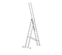 DRABEST Pro Sèries Échelle Multifonction en Aluminium 3x12 Escabeau à Trois Sections - Jusqu'à 150 kg - Hauteur de Travail 8,09 m Echelle Pliante - Crochet pour Seau Inclus