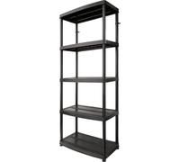 Drabest | Rayonnages de stockage - Rayonnages de cave - Rayonnage en plastique 180 x 74 x 40 cm - Noir - Capacité de charge élevée : 250 kg - Stable et résistant