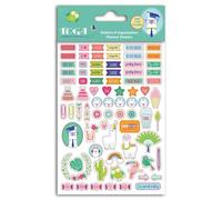 DRAEGER PARIS 1886-500 Mini Stickers Organisation Planner - Collection Oh Lama - Multicolore Fuchsia Jaune Vert - Motifs Voyage Andes Lamas Cactus - Planches 10,5 x 15,5 cm - Compatible SU119