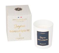 DRAEGER PARIS 1886 - Bougie Cadeau Blanche Parfumée Fleur d'oranger "Joyeux Anniversaire" - Idée Cadeau d'Anniversaire Original - Pot en verre - Made in France - 100% Cire Végétale - 40h de combustion