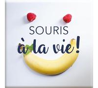 DRAEGER PARIS 1886 - Magnet Aimanté 6,5x6,5cm - Message Positif Souris à la Vie - Rappel Quotidien de Positivité et Optimisme - Accessoire Décoratif Idéal pour Maison ou Bureau