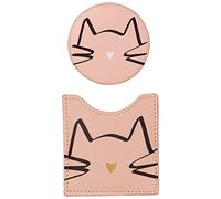 DRAEGER PARIS 1886 - Miroir Chat de Poche avec Étui de Protection - Design Féminin et Tendance - Accessoire Beauté Compact pour Sac à Main - Cadeau Original Messages Personnalisés et Motifs Charmants