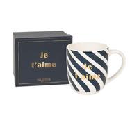 DRAEGER PARIS 1886 | Mug Céramique Bleu Je t'aime 320ml | Cadeau Chic Amoureux Couples | Coffret Style Graphique | Idée Cadeau Anniversaire, Saint Valentin, Amitié | Élégance et Design Tendance