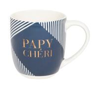 DRAEGER PARIS 1886 | Mug Céramique Bleu Papy Chéri | Cadeau Famille Humour | Anniversaire & Fête Des Grands-Pères | Design Chic 320ml | Coffret Cadeau Édition Limitée | Élégance & Qualité