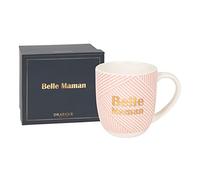 DRAEGER PARIS 1886 - Mug Céramique Rose Belle Maman 320ml - Cadeau Famille, Fête des Mères, Anniversaire - Édition Chic Or à Chaud - Design Graphique - Avec Boîte Cadeau Original et Tendre