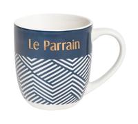DRAEGER PARIS 1886 - Mug en Céramique Bleu 320ml - Le Parrain - Cadeau Ami, Famille, Parrain - Anniversaire, Baptême - Design Chic, Message Doré - Avec Boîte Cadeau Élégante
