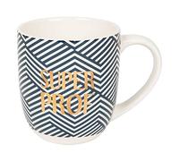 DRAEGER PARIS 1886 - Mug en Céramique Bleue Super Prof - Idée Cadeau Maîtresse et Professeur - Design Chic Bleu avec Message Doré - Coffret Cadeau Élégant - Contenance 320ml - Lavable Lave-Vaisselle