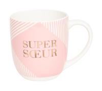 DRAEGER PARIS 1886 | Mug en Céramique Rose Super Soeur | Idée Cadeau Famille, Soeur, Amie | Anniversaire, Noël | Humour, Amour, Amitié | 320 ml | Coffret Cadeau Chic