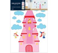 DRAEGER PARIS 1886 - Sticker Mural Château de Princesse Rose - Décoration Enfant Facile à Poser - Stickers Muraux Qualité Supérieure - Décollables sans Traces - Idée Cadeau Personnalisable