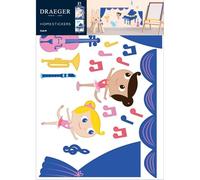 DRAEGER PARIS 1886 - Sticker Mural Danseuse Étoile en Papier - Multicolore - Qualité Supérieure - Facile à Poser - Décoration Enfant Unique - Remplacement sans Dommages - Adhésif Longue Durée