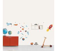 DRAEGER PARIS 1886 - Sticker Mural Voyage dans l'Espace - Murs, Portes, Meubles - Adhère sur Supports Lisses et Propres - Sans Phtalates - Made in France - Compatible Murs Peints, Métal, Verre, Vernis