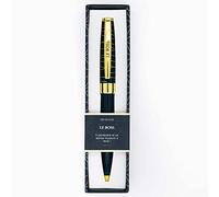 DRAEGER PARIS 1886 - Stylo bille bleu nuit et or Le Boss - Texte personnalisé - Mine Rétractable Noire - Idée Cadeau Fête des Pères - collègue, patron, boss, frère, papa - Boite cadeau incluse