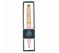 DRAEGER PARIS 1886 - Stylo Bille Rétractable "SUPER MAITRESSE" Rose Pastel & Or - Cadeau Élegant & Design - Prise en Main Confortable - Écrin Offert - Idée Cadeau Personnalisée & Originale