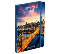 DRAEGER PARIS | Agenda de poche A6 spécial New-York janvier-dec 2024 | 12 photos | 11,5 x 16 cm | Couverture rigide marque page | 7 langues | 1 semaine sur 2 pages | Papier certifié FSC®