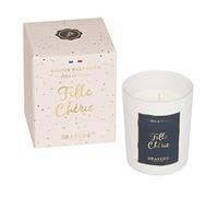 DRAEGER PARIS - Bougie Cadeau blanche Parfumée Rêve de coton "Fille chérie" - Idée Cadeau Anniversaire, Fille, Enfant - Pot en verre - Made in France - 100% Cire Végétale - 40h de combustion