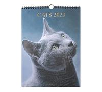 DRAEGER PARIS |Calendrier mural déco Chats 2023 à suspendre 29x39 cm |12 mois | 7 langues | Calendrier bureau, cuisine, maison mensuel | Encres végétales | Papier certifié FSC®
