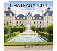 DRAEGER PARIS | Grand calendrier mural Châteaux 2024 à suspendre 29x29cm |16 mois sept-23 à dec 24 | 7 langues | Calendrier bureau, maison, mensuel | Décoration, organisation | Papier certifié FSC®