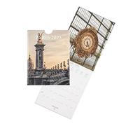 DRAEGER PARIS | Petit calendrier mural Paris 2023 à suspendre 14x18cm |16 mois sept 22 à dec 23 | 7 langues | Calendrier bureau, cuisine, maison mensuel | Encres végétales | Papier certifié FSC®