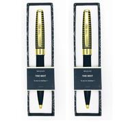 Draeger Paris - Stylo bille retractable "THE BEST", Bleu nuit et Or, boite cadeau (Lot de 2)