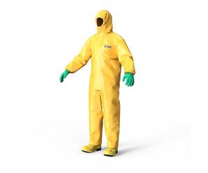 Dräger SPC 4400 Combinaison de sécurité jetable Contre des poussières et des liquides en CPM avec Haute résistance Chimique | Tenue de Protection Jaune pour Peinture et Produits Chimiques | Taille XL