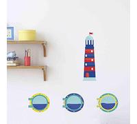 Draeger - Sticker Mural Phare et hublot - Homesticker - Décoration Chambre Enfant Salle de Jeux - Moyen Format