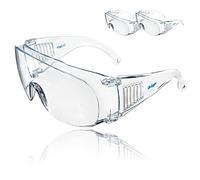 Dräger X-pect 8110 Lot de 3 paires de lunettes de protection pour les porteurs de lunettes, pour chantier, laboratoire, atelier et cyclisme - Légères, claires et avec ventilation indirecte
