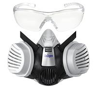 Dräger X-plore 3300 demi-masque avec filtre à particules P3 R & lunettes de protection X-pect 8320, pour les artisans et les bricoleurs contre les fines poussières/particules