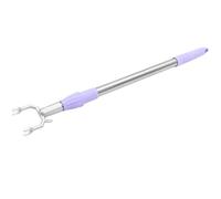 DRAFIDEEP Barre à Linge Télescopique en Alliage D’Aluminium 55 à 80cm | Crochet en U, Manche Extensible Pratique, Finition Argentée Lisse, pour Balcon et Maison